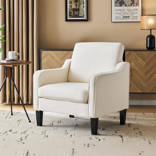 VINGLI Accent Chairs, Linen Upholstered Armchair by VINGLI
