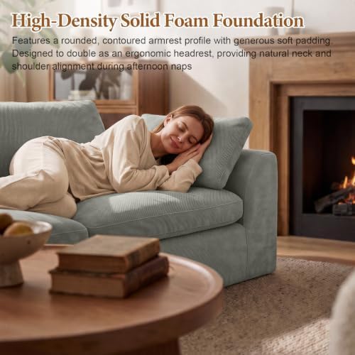 Cloud Boneless Loveseat Sofa, Modern Chenille Cloud Couch, Convertible Deep - Image 6