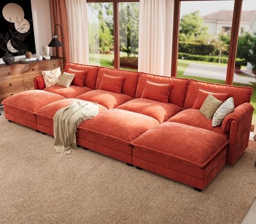 ELUCHANG 150" Oversized Sectional Sofa Bed, Modular Sleeper Cloud Couch by ELUCHANG