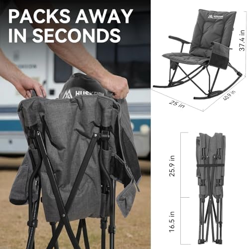 Oversized Folding Rocking Camping Chair, Heavy Duty Rocker Chair - Image 2