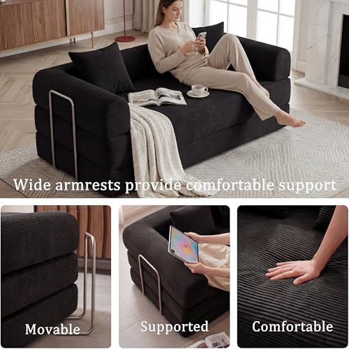 Futon Sofa Bed Modular Loveseat Sleeper Folding Pull Out Couch - Image 5