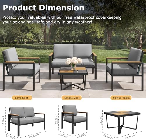 5-Piece Patio Set with 28 in Propane Fire Pit - Image 6