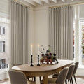 Burlywood Birch Linen Sheer Pleated Curtains 120 Inches Long 70 Inch Wide by TWODRAPES