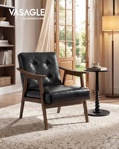 VASAGLE Accent Chair, PU Leather Armchair, Button Tufted, Thick Cushion - Image 3