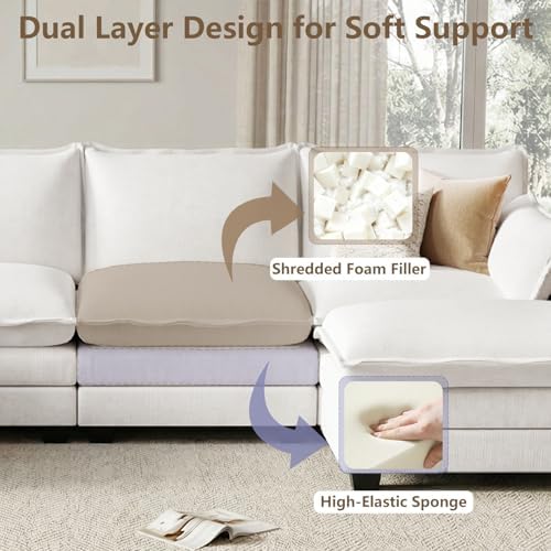 Modular Sectional Couch for Living Room, U Shaped Comfy Sofa - Image 4