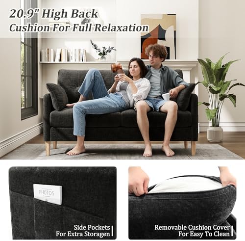 Hanherry Loveseat Sofa, 62.6" Small Couch - Image 3