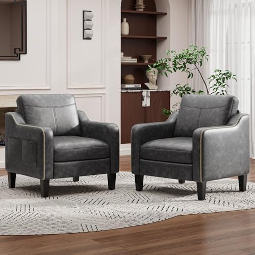 MALOL PU Leather Accent Chair Set of 2 by MALOL