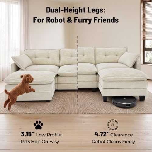 Amsleekey 111.5" U Shaped Modular Sectional Sofa - Image 4
