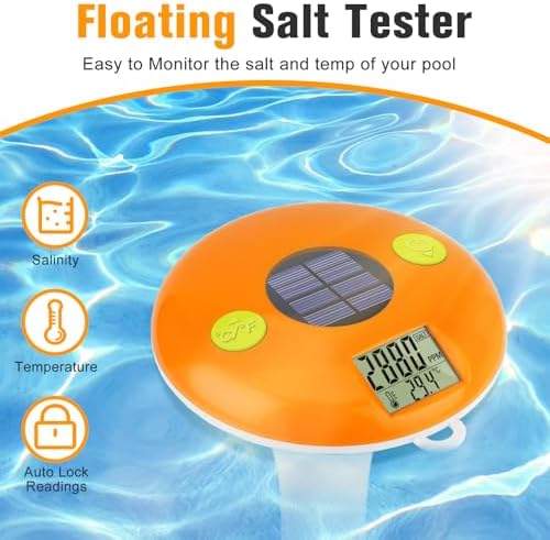 UIUZMAR Pool Salt Tester Floating Pool Thermometer & Salinity Meter - Image 2