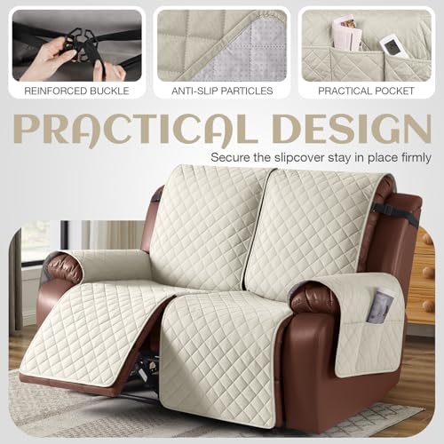 KinCam Waterproof Loveseat Recliner Covers Washable, 2 Seater - Image 4