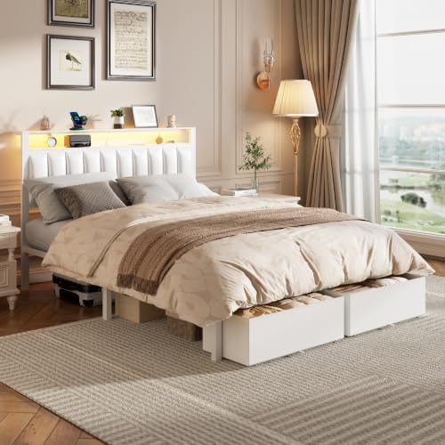 Furnulem White Queen Bed Frame - Image 3