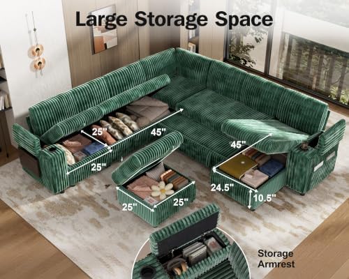 WEUP 130" Modular Sectional Sleeper Sofa - Image 7