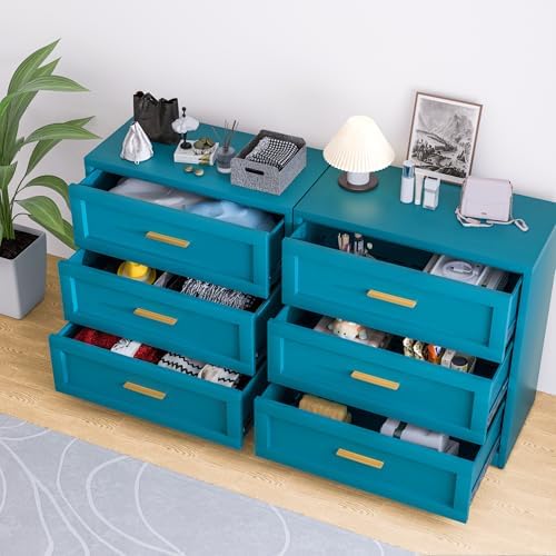 Washsemba Metal 3 Drawer Dresser, 15.8" D x 31.5" W x 30.9" H, Home Peacock - Image 4
