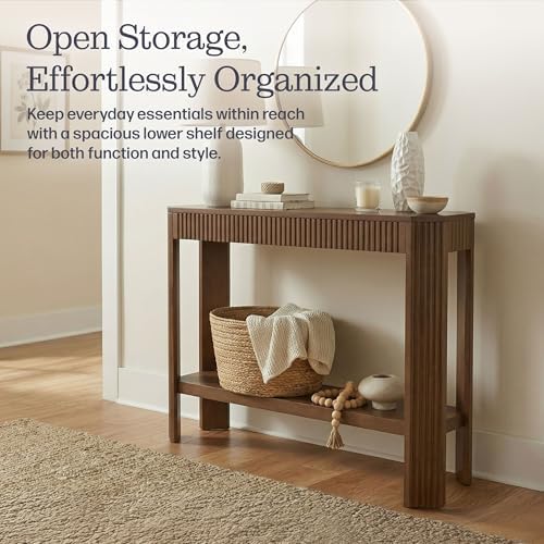 Alaterre Furniture Fluted Solid Wood Console Table, 36”x12”x32” - Image 4