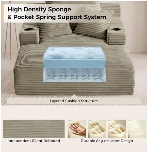 NicBex 66”Oversized Chaise Lounge Chair Indoor - Image 3