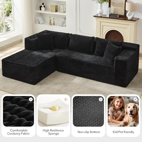 106" L Shaped Modular Cloud Sectional Sofa - Image 6