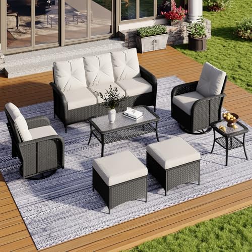 Aoxun 7-Piece Wicker Rattan Patio Furniture Set - Image 2