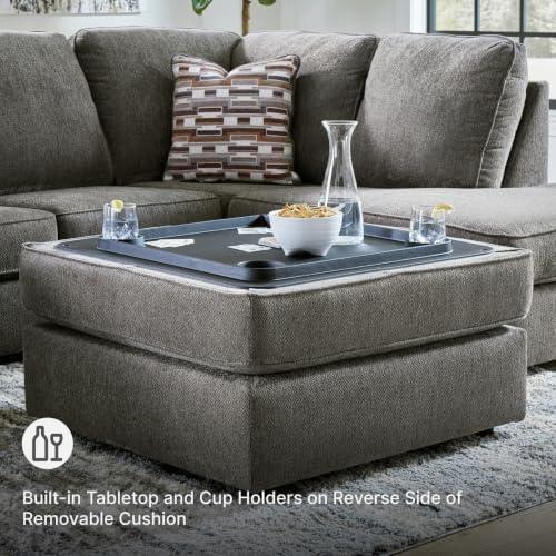 Signature Design by Ashley Putty Grey Ottoman - Image 6