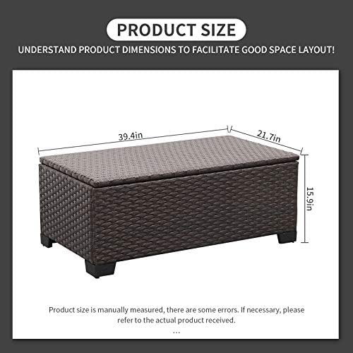 Rattaner Outdoor Storage Table Wicker Patio Coffee Table All-Weather Wicker - Image 2