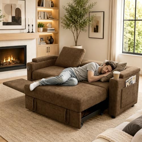 Sleeper Sectional Sofa, Adjustable Backrest and Seating, L Shaped Couch - Image 7