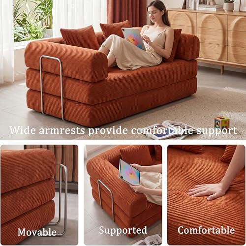 Futon Sofa Bed Modular Loveseat Sleeper Folding Pull Out Couch - Image 5