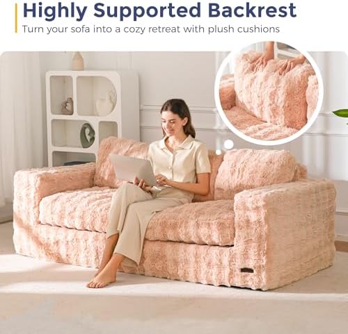MAXYOYO Loveseat Sofa Couch, Upholstered Bean Bag Chair Cloud Seat - Image 6