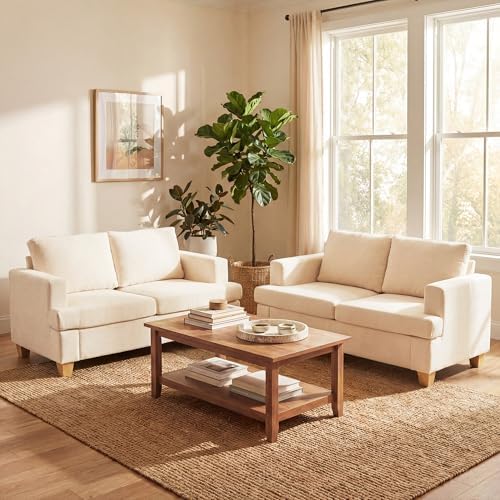 Fiona's magic 4 Seats Couch Set, 2 Piece Set Comfy Sofa, Loveseat Sofa*2 by Fionasmagic