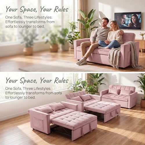 NicBex Sleeper Sofa Bed with Adjustable Backrest & Side Pockets - Image 7