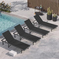 Outdoor Lounge Chair Set of 4, Aluminum Pool Lounge Chairs by Oasbira