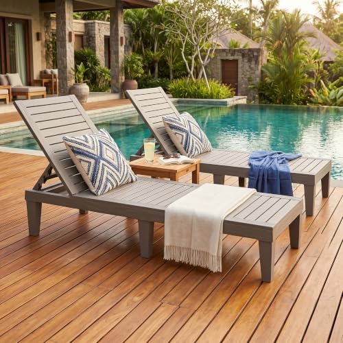 Outdoor Chaise Lounge Chairs, 5-Position Adjustable Backrest, Waterproof - Image 2