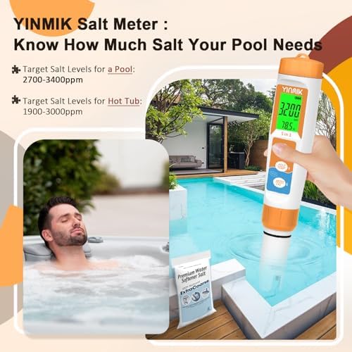 YINMIK Pool Salt Tester New Update 5 in 1 pH TDS EC Salinity Meter - Image 5