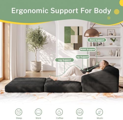 Convertible Sofa Bed, 3 Seat Boneless Couch Bed - Image 5