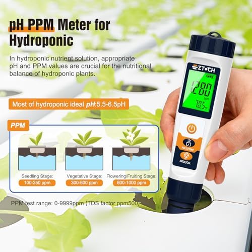 Hydrogen Water Tester pH H2 ORP Meter, Hydroponic pH TDS EC Meter, 6 in 1 - Image 4