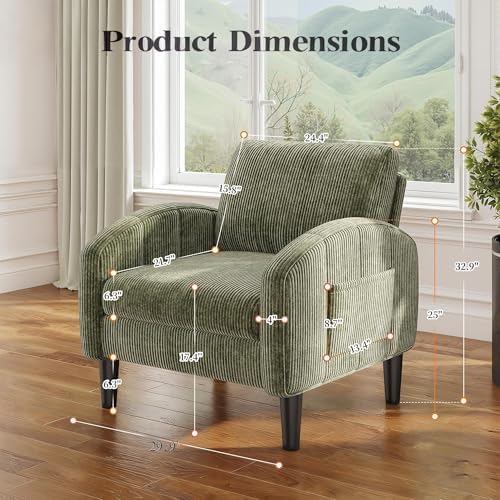 Homkdom Accent Chair with Side Pockets & Ergonomic Backrest - Image 2