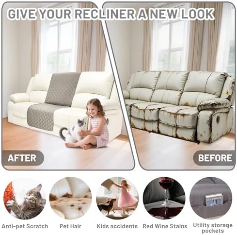 Waterproof Sectional Reclining Couch Covers L Shaped Recliner Sectional Sofa - Image 6