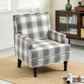 Accent Chair, Plaid Gingham Comfy Cozy Modern Accent Chairs by WakeZero