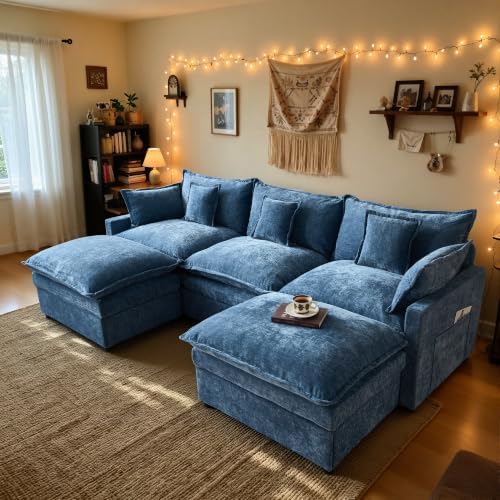 108'' U Shaped Cloud Couch, 3-Seater Sofa by Eco-ChicLivingBeautifullyAffordable