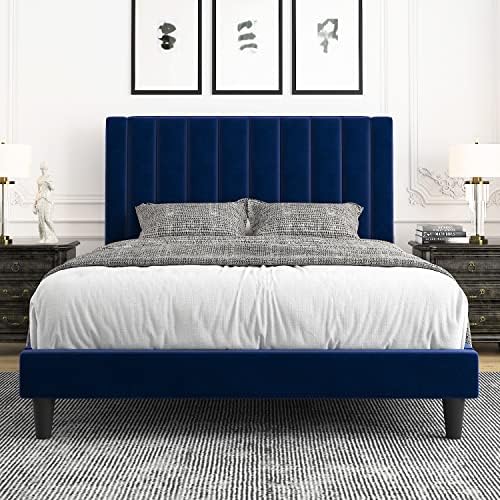 Allewie Full Platform Bed Frame/Velvet Upholstered Bed Frame by Allewie