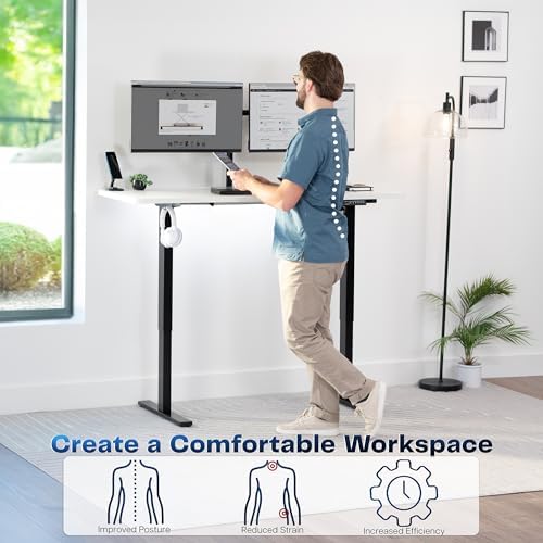 VIVO White 60 x 24 in Standing Desk, DESK-KIT-1B6W - Image 4
