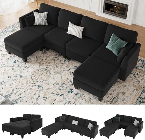 Mangodan Modular Sectional Sofa, 6 Seat Modular Sleeper Sofa Couch by Mangodan