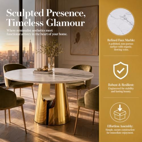 45” Round Dining Table Set For 4, Kitchen Table - Image 5