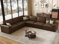 EASE MOOSE Modular Sectional Sofa, Large Modular Couch, Deep Brown by EASEMOOSE