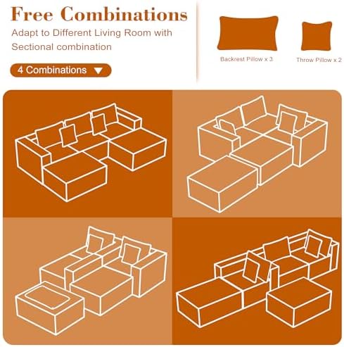 110 Corduroy Modular Sectional Boneless Sofa - Image 6