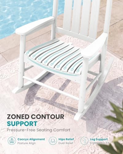 SERWALL Comfortable Outdoor Rocking Chairs Set of 3 - Image 3