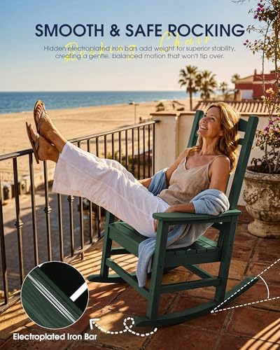 KINGYES Oversized Outdoor Rocking Chair - Image 6