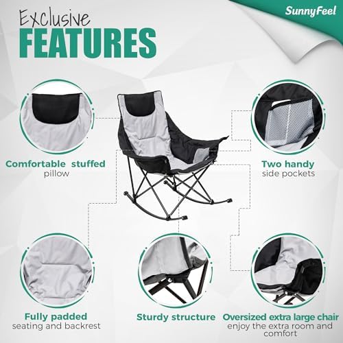 SUNNYFEEL Oversized Folding Rocking Camping Chair - Image 6
