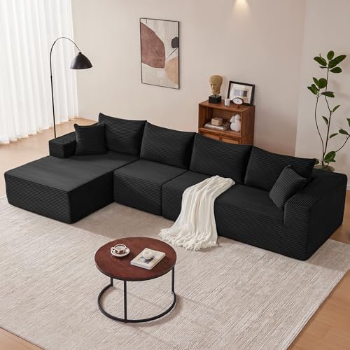 Mangodan 140” Cloud Sectional Couch, Modular Sectional Sofa - Image 2