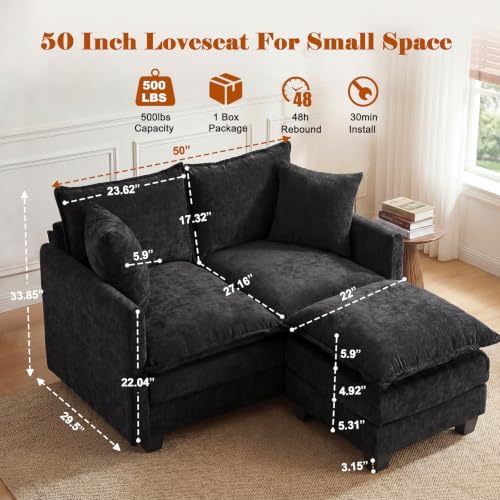 50'' L-Shape Loveseat Sofa - Image 2