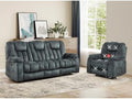 EBELLO 2 Piece Reclining Living Room Set, Soft Fabric Manual Recliner Sofa by EBELLO