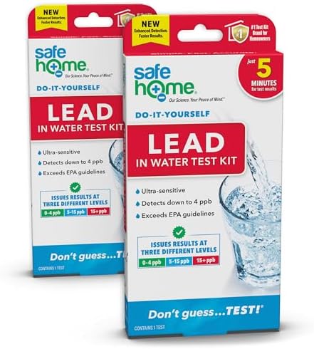 Safe Home® DIY Lead in Drinking Water Test Kit – Advanced Detection to 4 PPB – by SafeHomeWaterQualityTestKits